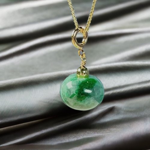 瓔珞珠寶盒 E.L.Jewelry Box 【萬事亨通】飄綠花翡翠路路通項鍊 | 天然緬甸玉翡翠A貨 | 送禮