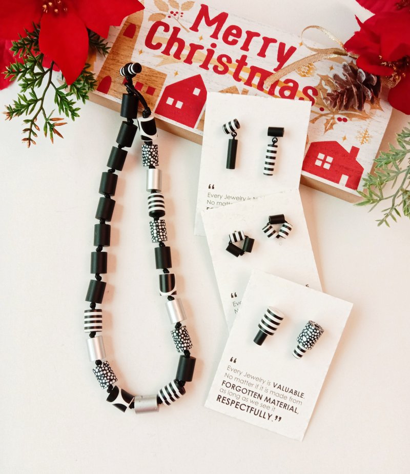 經典黑白色_PICCOLO串珠 短款項鍊_尺寸S 免運費 - 項鍊 - 紙 