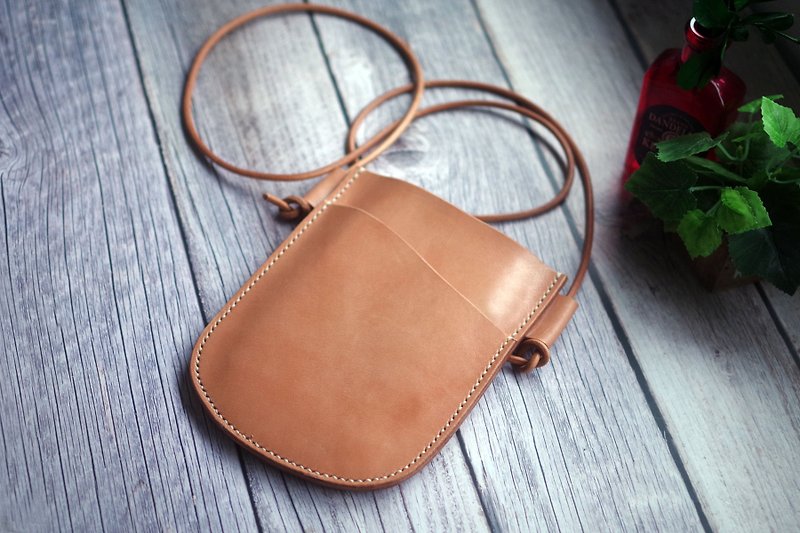Genuine Leather Simple Smartphone Pouch - กระเป๋าแมสเซนเจอร์ - หนังแท้ ขาว