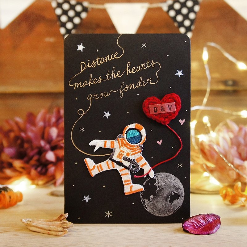 Valentine's day card-distance is not a problem-handmade custom card - Cards & Postcards - Paper Black