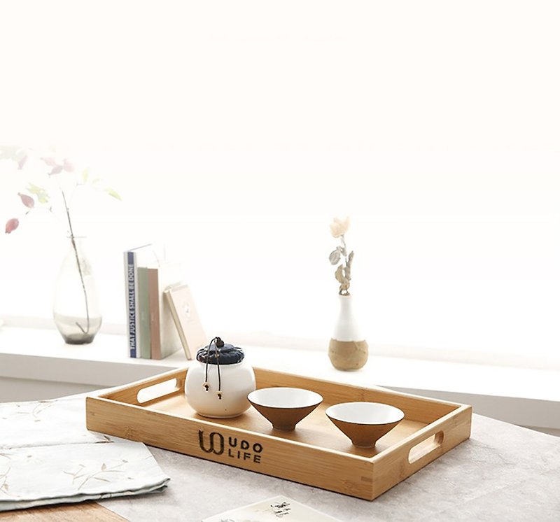 日式木製方形托盤 - 盤子/餐盤 - 竹 咖啡色