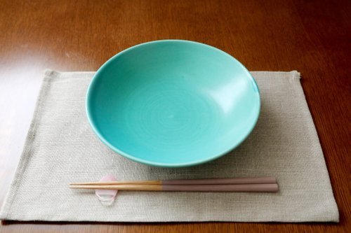 トルコ青マット釉の深皿 - ショップ 創作工房 あめつち薫る 皿