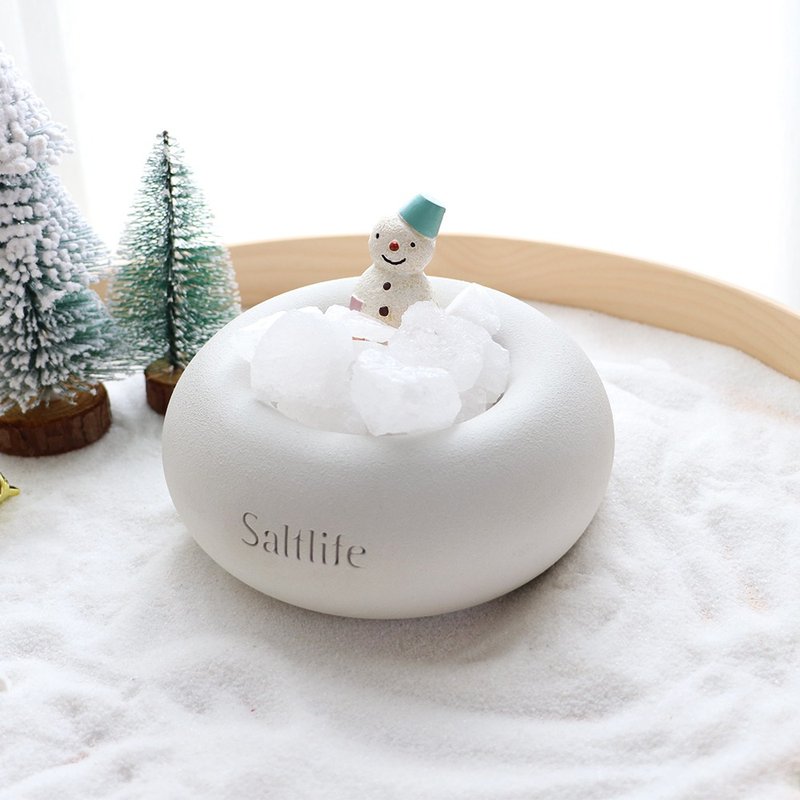 聖誕預購 I 白鹽 雪人擴香盆 附五行複方精油 乙瓶 (含包裝) - 擺飾/家飾品 - 其他材質 灰色