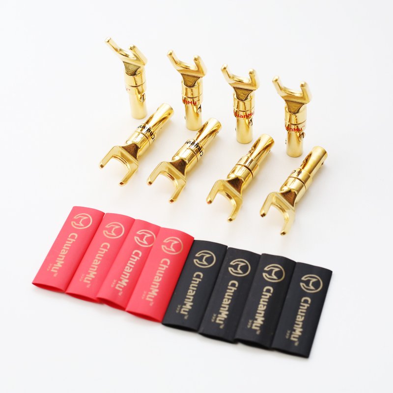 Pure copper gold-plated Y plug [Kawaki] Brand new in stock [P149] HIFI terminal banana head red and black - Gadgets - Other Materials 