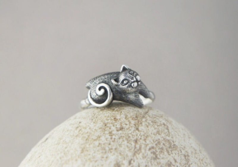 Cat Ring - 戒指 - 純銀 銀色
