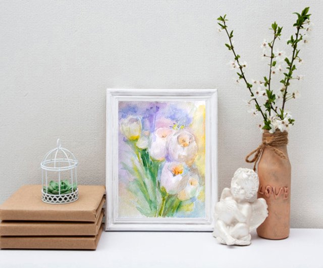 水彩画 花 F6号