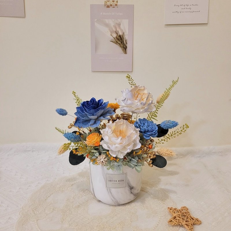 索拉桌花。盆花。擺飾。附包裝。開幕花禮。擴香 - 乾燥花/永生花 - 植物．花 