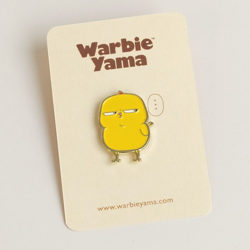 Warbie Enamel Pin (Super Cute Yellow Pin) - Brooches - Other Metals Yellow