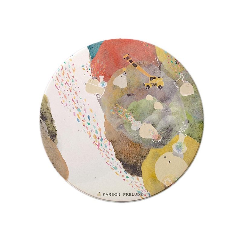 │Card 蹦 Prelude KARBON PRELUDE Artist Series │ Water Absorbent Ceramic Coaster - Coasters - Pottery White