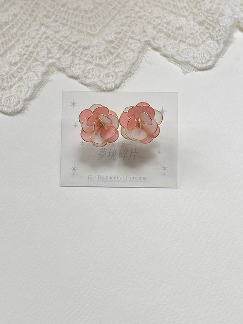 少女的夢境碎片 預購 夢境結晶 草莓棉花糖 | 耳環 可改 夾式耳環