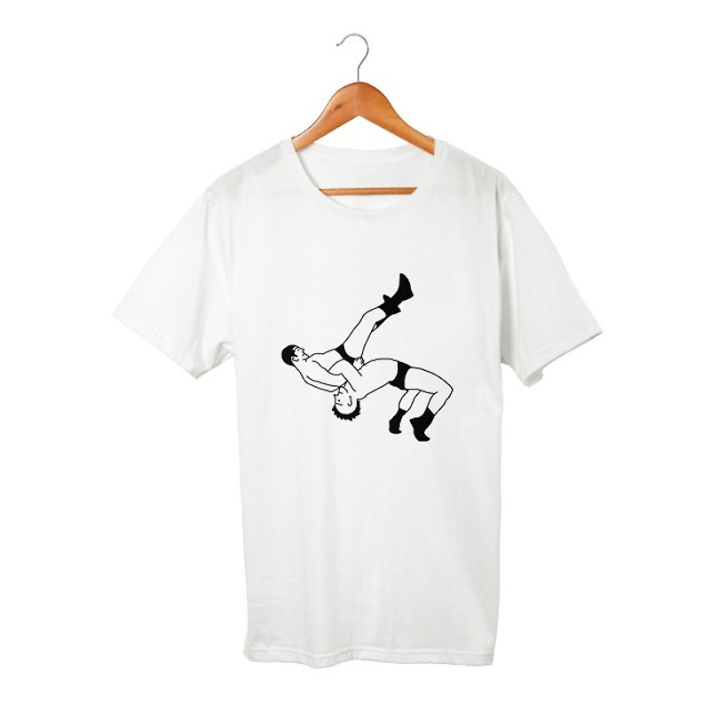 タイガースープレックス T-shirt - 中性衛衣/T 恤 - 棉．麻 白色