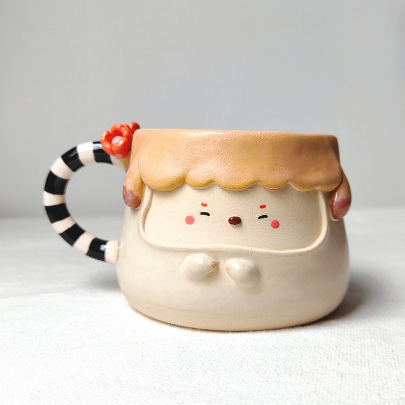 Cute Girl cup. Handmade ceramic cup. coffee cup, tea cup - 咖啡杯/馬克杯 - 陶 