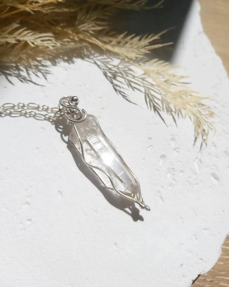 天狼星 白水晶 純銀線編織墜子 - 項鍊 - 銀 