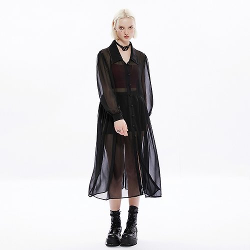PUNK RAVE 哥德巫師學院長外套連身裙 / 寬鬆版型