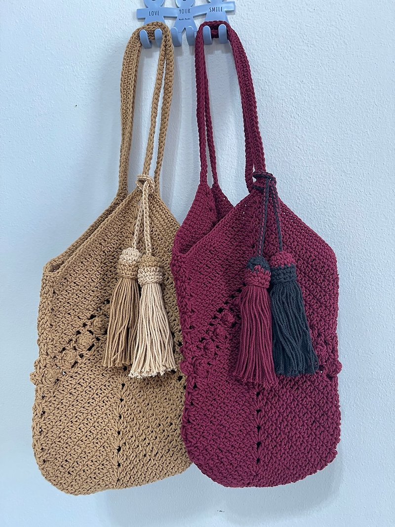 Cotton bag, Crochet granny square bag, - Other - Cotton & Hemp Multicolor