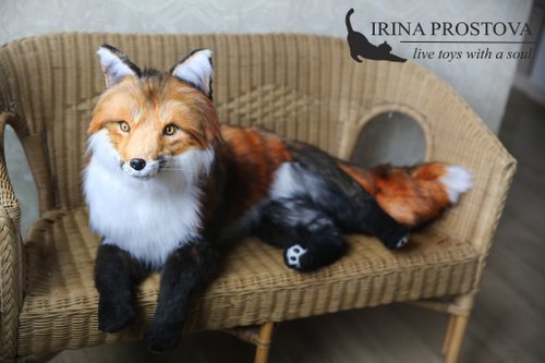 Realistic plush toy Red Fox - Shop MoonFoxToys Stuffed Dolls & Figurines -  Pinkoi