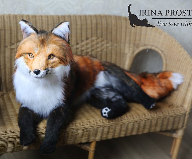 Realistic plush toy Red Fox - Shop MoonFoxToys Stuffed Dolls