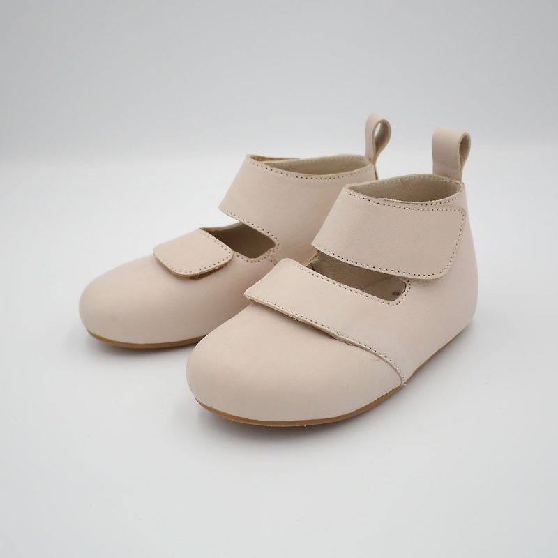 Children's mid-calf boots devil felt cream white flat children's shoes - Mary Jane Shoes & Ballet Shoes - Genuine Leather White