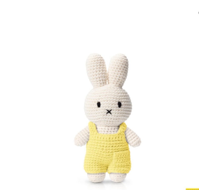 Miffy handmade and her Pastel Yellow Overall - Kids' Toys - Cotton & Hemp Multicolor