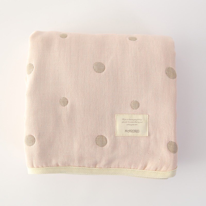 MARURU Five-layer gauze baby blanket  (L) Baby pink (Made in Japan) - Bedding - Other Materials 