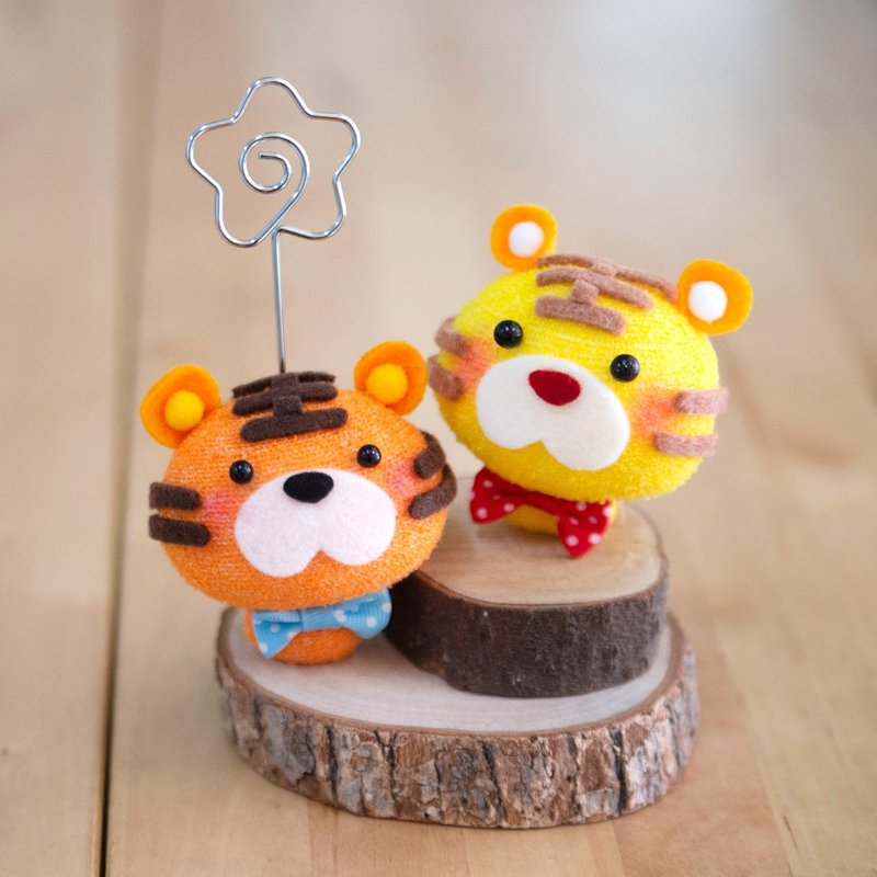 [Exclusive Handmade] Two Tigers-memo log base sewing-free DIY material package Christmas gift - อื่นๆ - วัสดุอื่นๆ สีกากี