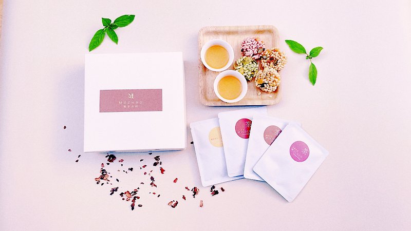 Gift Set: Cacao Tea + Rice Crackers - ขนมคบเคี้ยว - อาหารสด ขาว