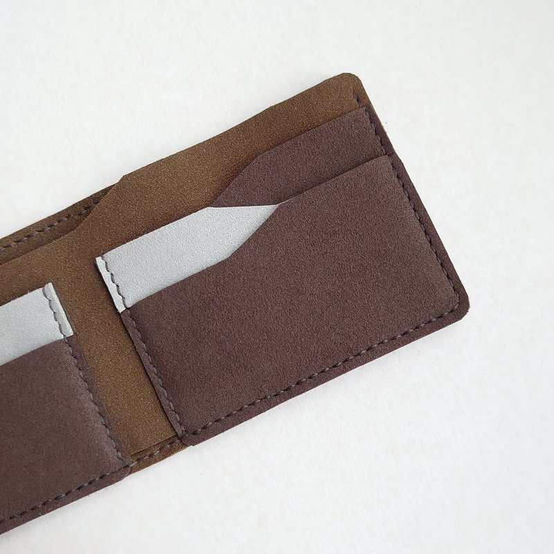 Section Wallet, handmade, vegan leather - Wallets - Faux Leather Brown