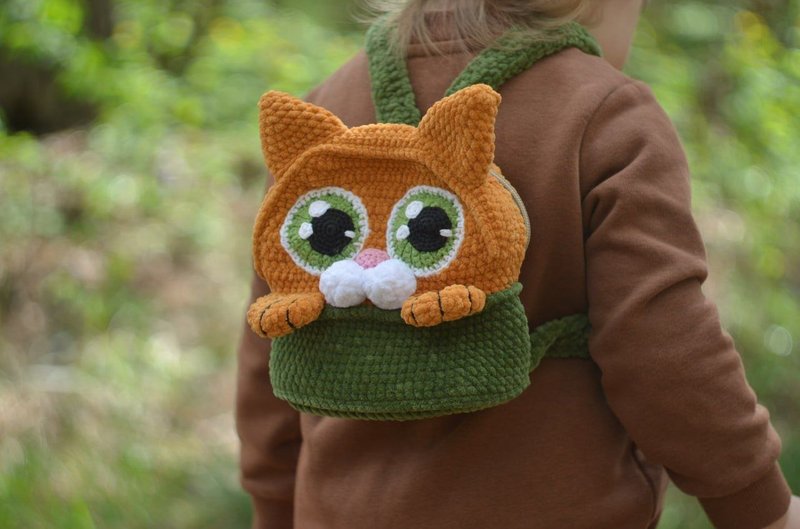 Crochet Cat Backpack Pattern | Plush Animal Bag | Kids Backpack PDF Tutorial - 線上教學/教學影片 - 其他材質 