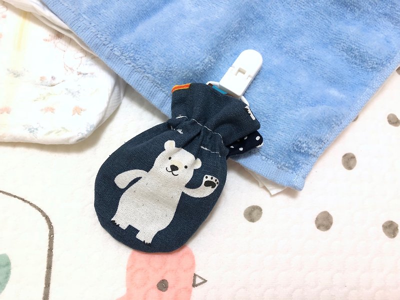 Naughty polar bear. Waved. Blue / small kite peace bag. Pouch bag. Dragon Boat Festival sachet bag. Storage bag - Omamori - Cotton & Hemp Blue