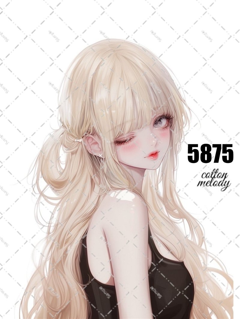 original sticker no.5875 人物ステッカー オリジナルステッカー 人物ステッカー 女の子ステッカー オリジナル人物ステッカー - 貼紙 - 紙 