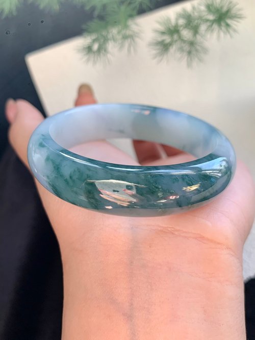 Good Morning Studio 冰種翡翠天然翡翠玉鐲 A玉手鐲 玉鈪 • 冰種海藍翡翠福鐲