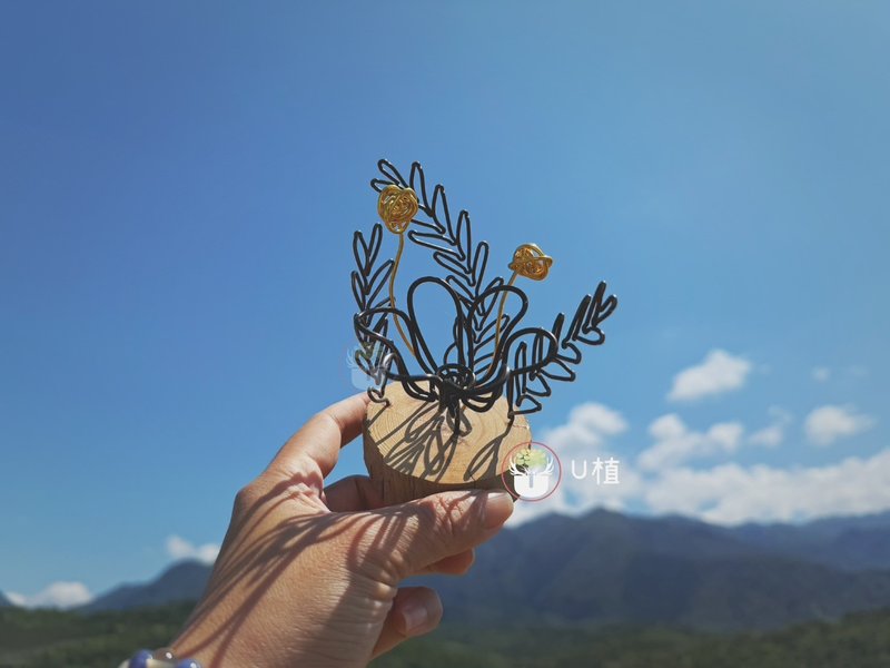 蕨美花托-檜木 - 植栽/盆栽 - 其他金屬 咖啡色