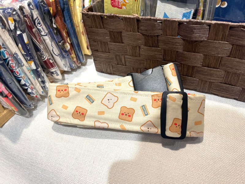 F208 Korean fabric cute butter bread luggage belt - Luggage & Luggage Covers - Cotton & Hemp 