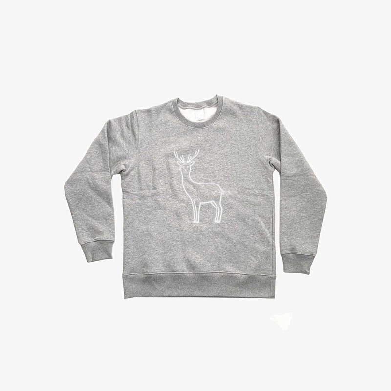 NORITAKE - SAFE DEER(sweat/gray) - 帽T/大學T - 棉．麻 灰色
