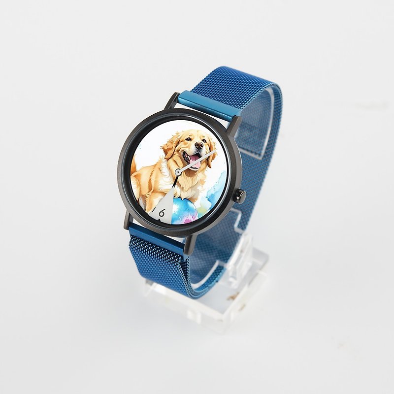 需有其錶原創 黃金獵犬藝術防水米蘭磁吸手錶 中性錶 女錶 客製化 - 男錶/中性錶 - 真皮 