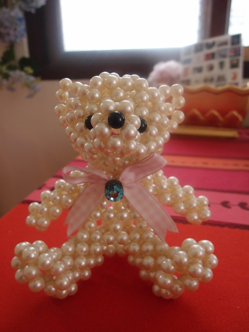 Bear Loves You * Oil Beads String L Belle - Stuffed Dolls & Figurines - Plastic White