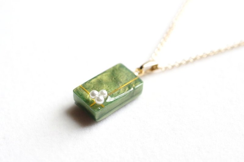 Resin Art Rectangular Pendant - Suifu - Necklaces - Resin Green