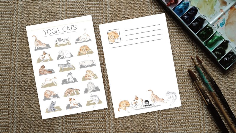 Cat Yoga Class YOGACATS Postcard - การ์ด/โปสการ์ด - กระดาษ 