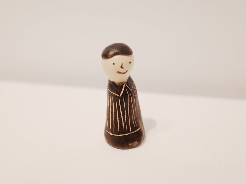 Character small pottery doll - boy - ตุ๊กตา - ดินเผา สีดำ