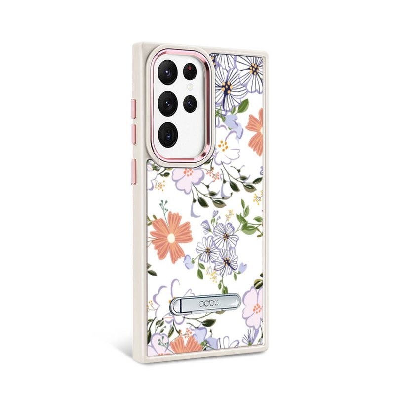 Samsung S23系列 軍規防摔鋁合金鏡頭框立架手機殼-芬芳花卉 - 手機殼/手機套 - 其他材質 多色