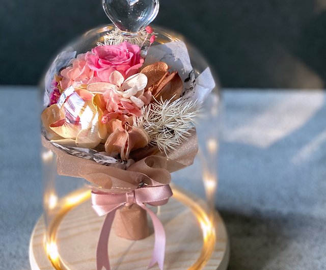 Dried flower cloche flower jar neutral home decor Flower dome new home gift for friend gift for girlfriend natural flowers
