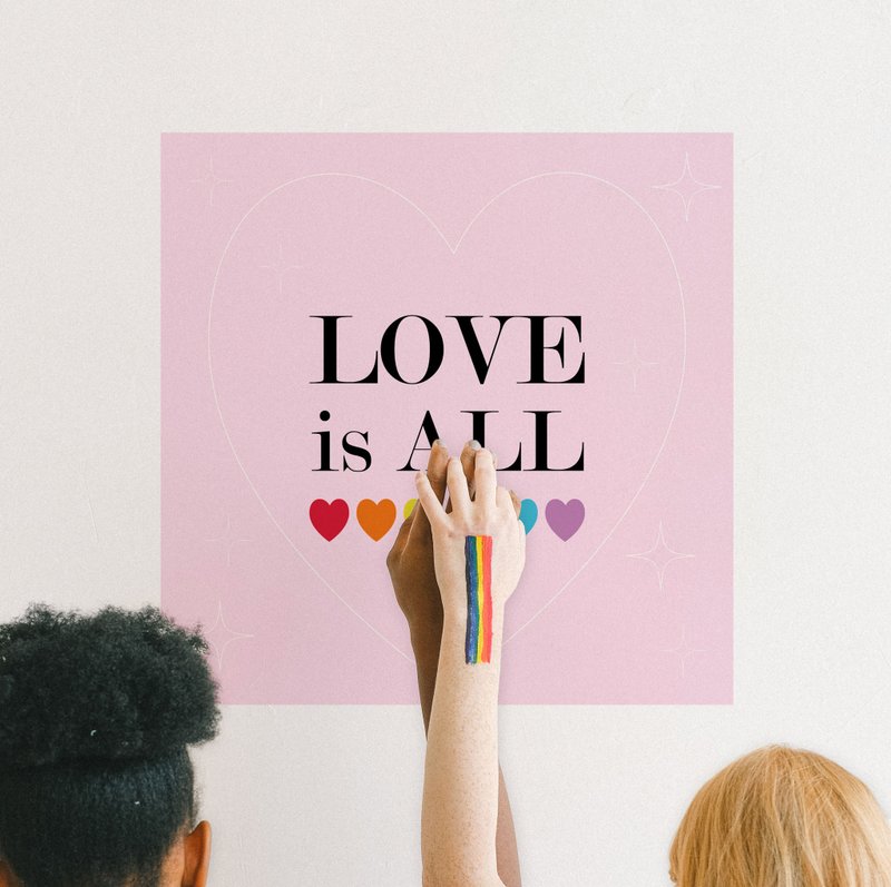 【輕鬆壁貼】【彩虹】LOVE IS ALL /5款 - 無痕/居家裝飾 - 壁貼/牆壁裝飾 - 聚酯纖維 