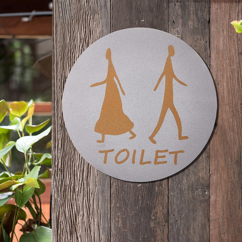 【OPUS東齊金工】不鏽鋼廁所標示牌-邂逅-TOILET/戶外洗手間指示 - 壁貼/牆壁裝飾 - 其他金屬 銀色