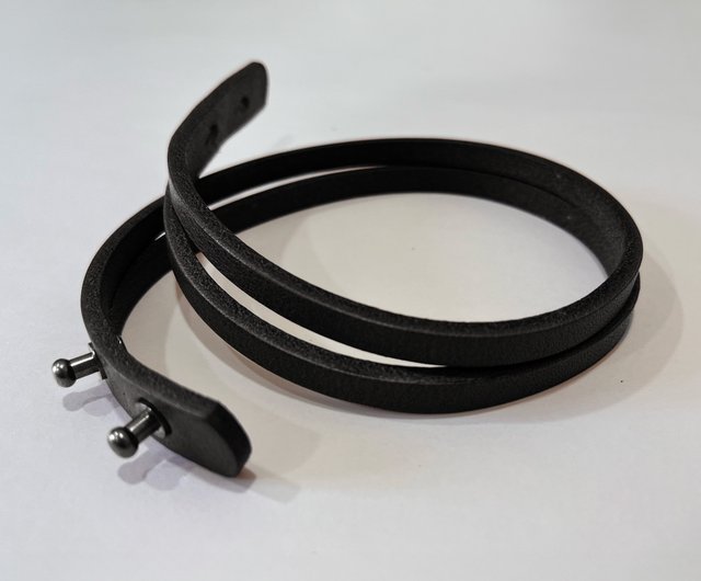 エンジェルズレザーブレスレット ブラックロック - ショップ