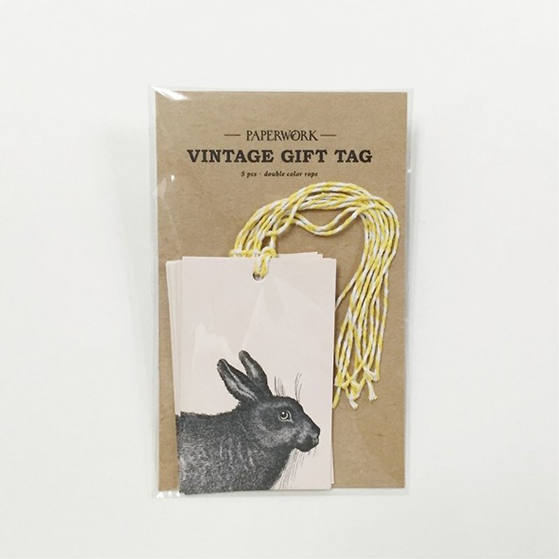 復古禮物吊卡 / 兔子 - 包裝材料 - 紙 灰色