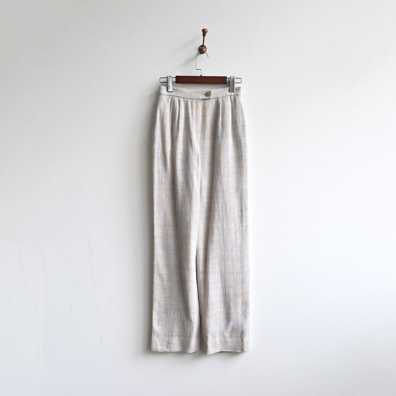 [Egg Plant Vintage] Japanese-made high-waisted vintage pants blown by the breeze - กางเกงขายาว - ไฟเบอร์อื่นๆ 