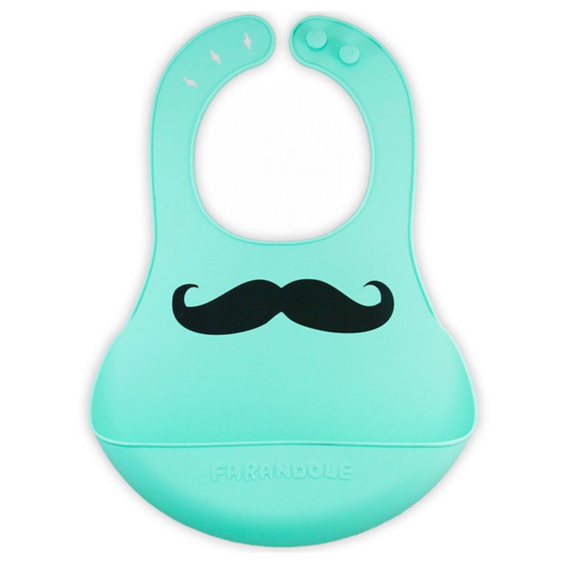 (Taiwan design, manufacturing and production) Farandole safe non-toxic antibacterial Silicone bib-Alice beard- Teal - Bibs - Other Materials Red