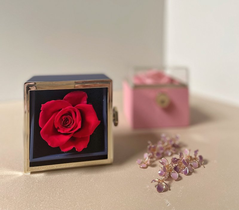 Miss. Flower Mystery [Eternal Love] Eternal Rose Flower Box Proposal Ring Box - Dried Flowers & Bouquets - Plants & Flowers Red