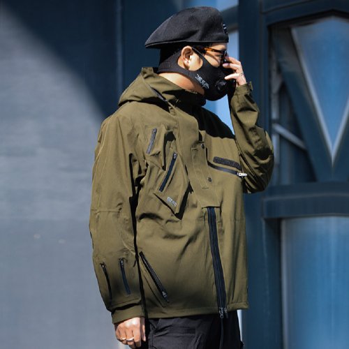 ENSHADOWER 隱蔽者 戰術沖鋒衣 工裝外套 男 機能風 寬鬆 連帽夾克 防水