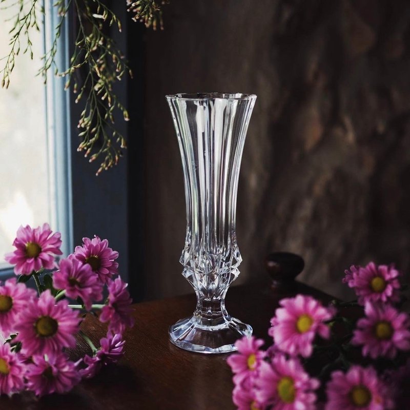 1970 French Cristal dArques Paris crystal glass vase - Pottery & Ceramics - Glass Transparent